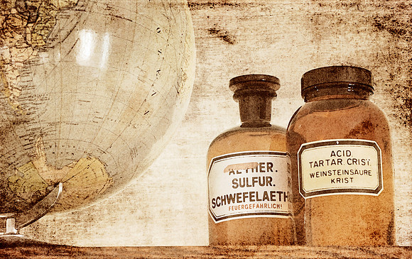 German Apothecary Jars and Globe